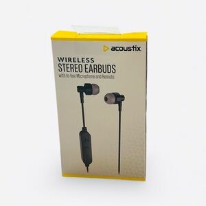 Acoustix Wireless Bluetooth Stereo Earbuds - Black - New in Box